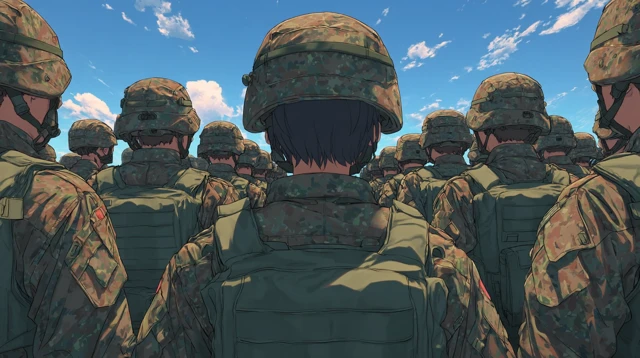 Anime Soldiers in Formation