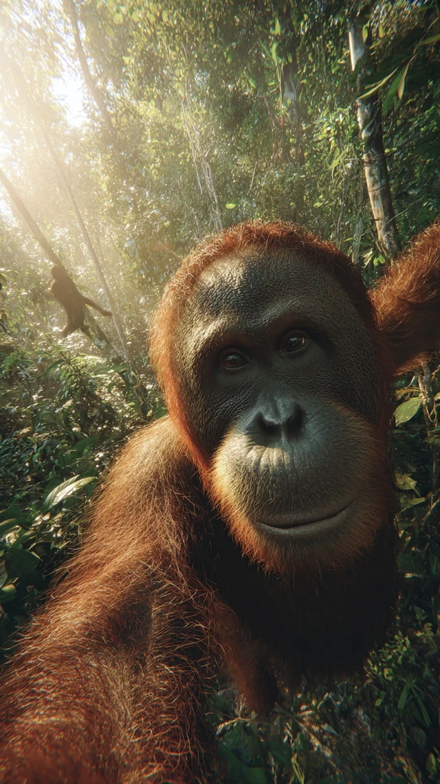 Orangutan Selfie in the Jungle A Curious Encounter
