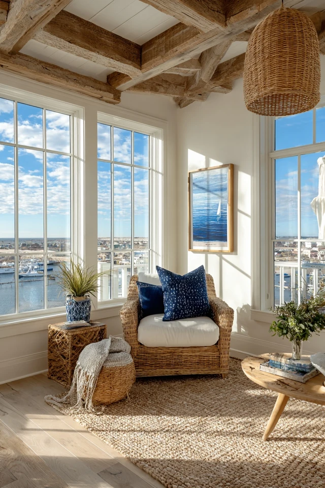 Coastal Cottage Living Room Design