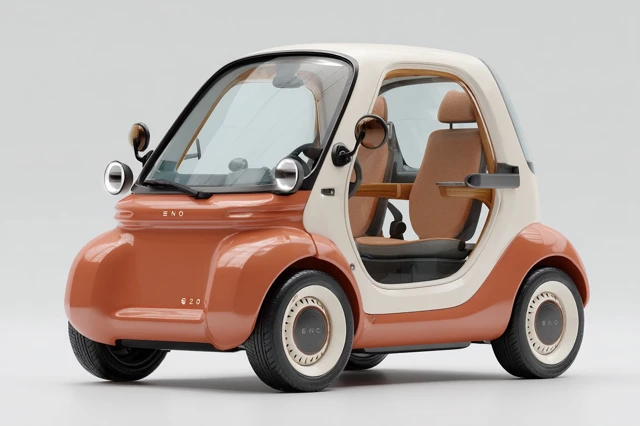 Minimalist Electric Car Design Render High End Appearance