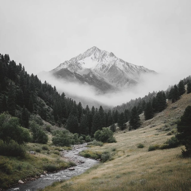 Snow Capped Mountain Forest Landscape Photography