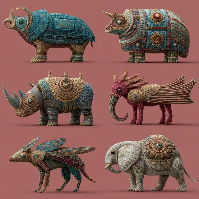 Alien Animals Dressed Up Portraits