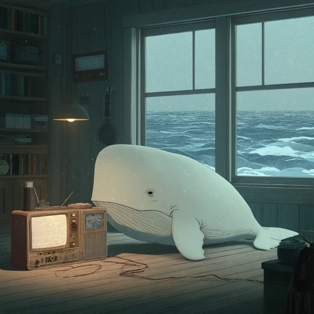 White Whale Lo-Fi Illustration