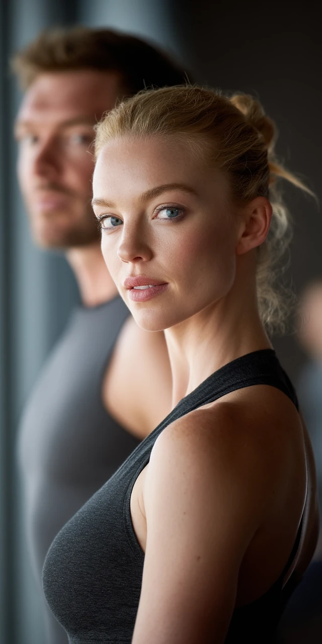Ballet Beauty Athletic Woman Looking at Camera