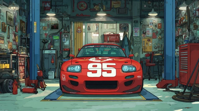 Lightning McQueen in Anime Garage