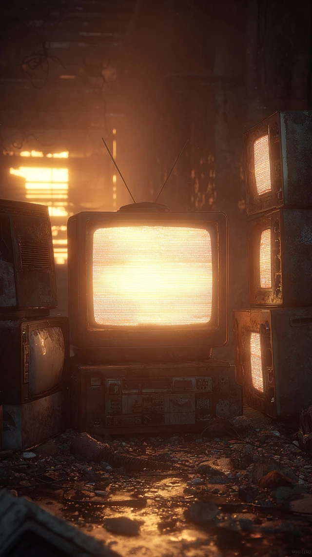 Dystopian Sunrise Decayed Broadcast Chamber