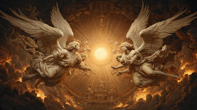 Angels Before Gods Throne Heavenly Realm
