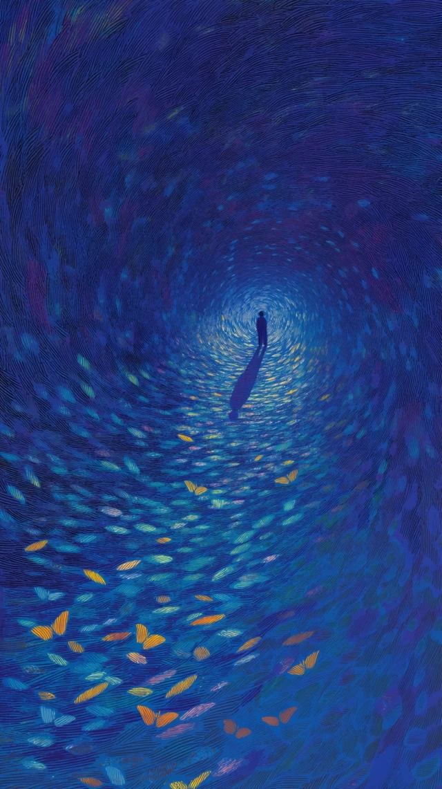 Dreamy Butterfly Tunnel Illustration