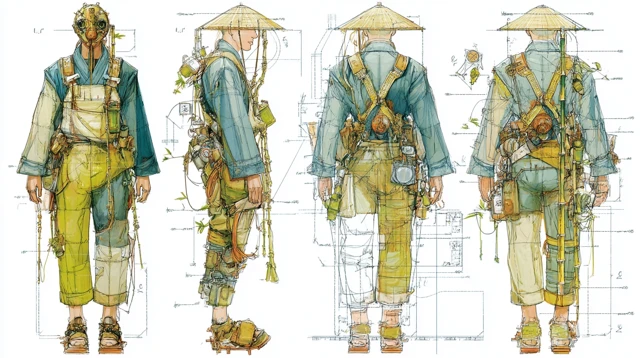 Bamboo Inspired Workwear Technical Fashion Design