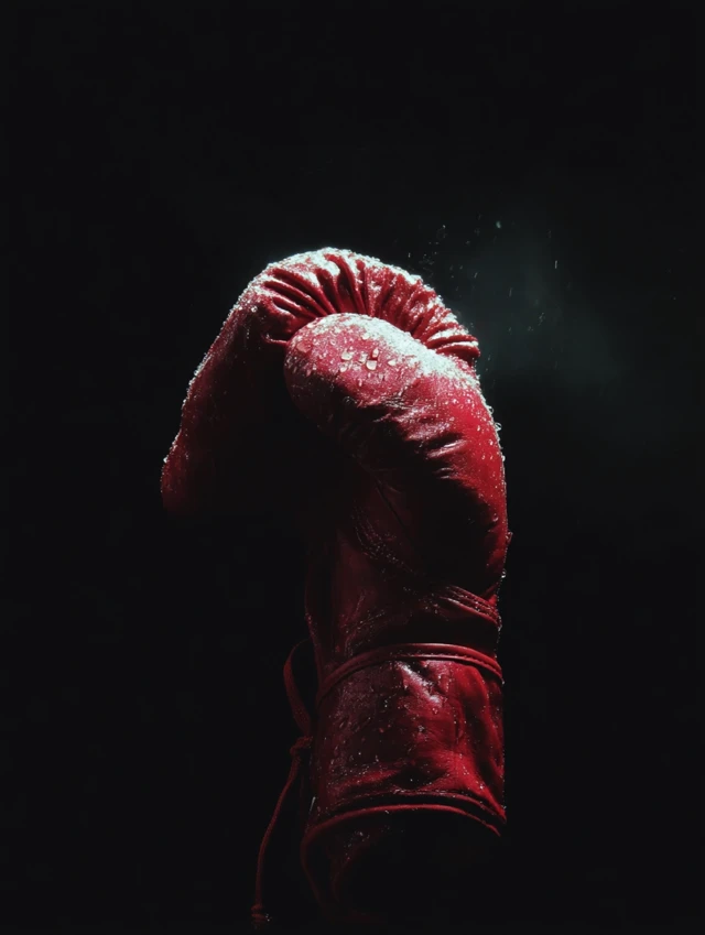 Boxing Glove Against Dark Background