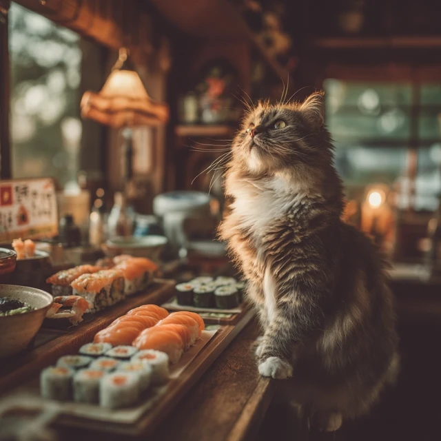 Cute Cat Rolls Sushi Cozy Kitchen