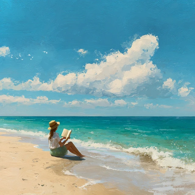 Summer Beach Reading A Peaceful Scene