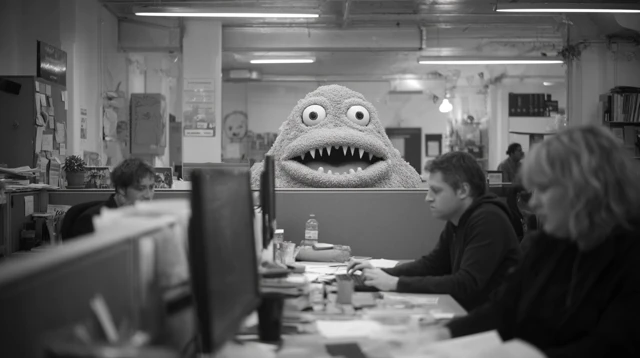 Funny Workplace Monster Snapshot