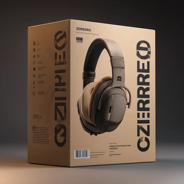 Headphone Packaging 3D Render Kraft Design Gaming Headset