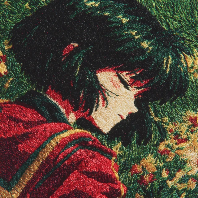 Vintage 90s Anime Sailor Saturn Embroidered Carpet