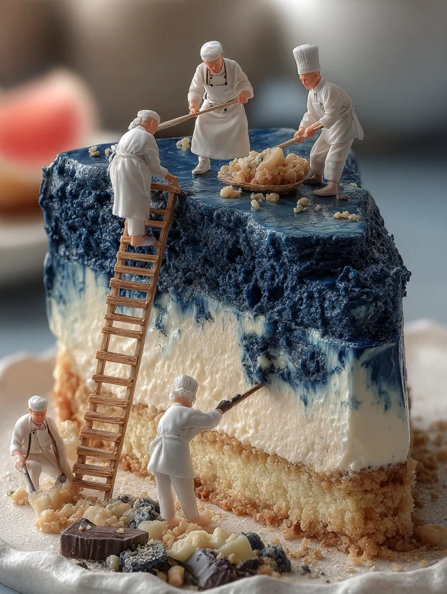 Gzhel Cake Miniature Food Photography Art