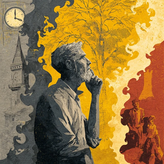 Thinking Man Past Present Future Artistic