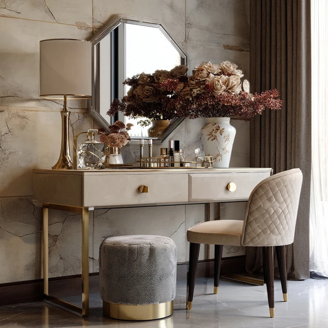 Elegant Vanity Table Contemporary Design with Mirror