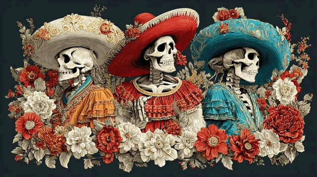 Day of the Dead Vector Art T-Shirt Design