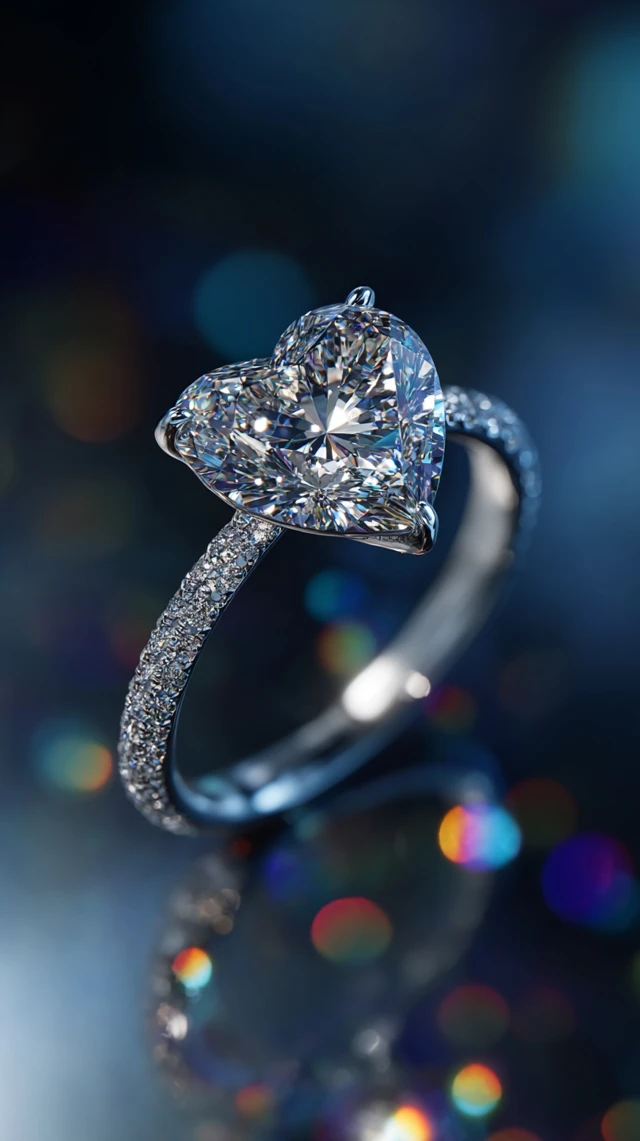Heart Diamond Ring Luxury Jewelry Photography