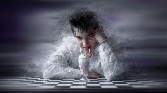 Elvis in a Diner Fun with Milkshake Americana Style