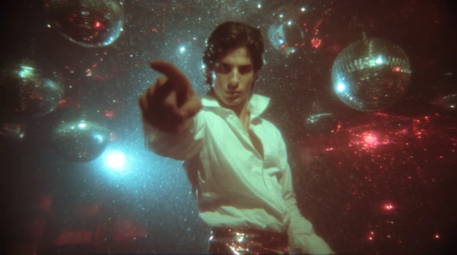 1980s Disco Retro Man Pointing Nostalgia
