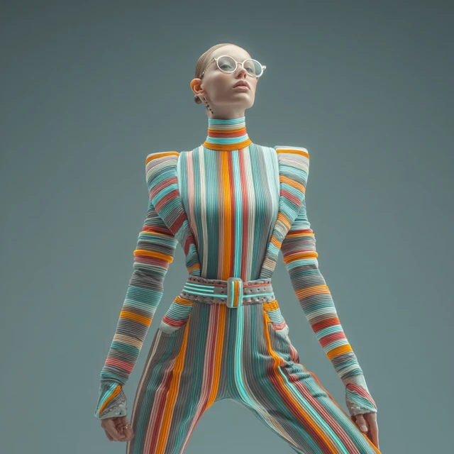 Fashion Woman in Spandex Suit Vogue Pose