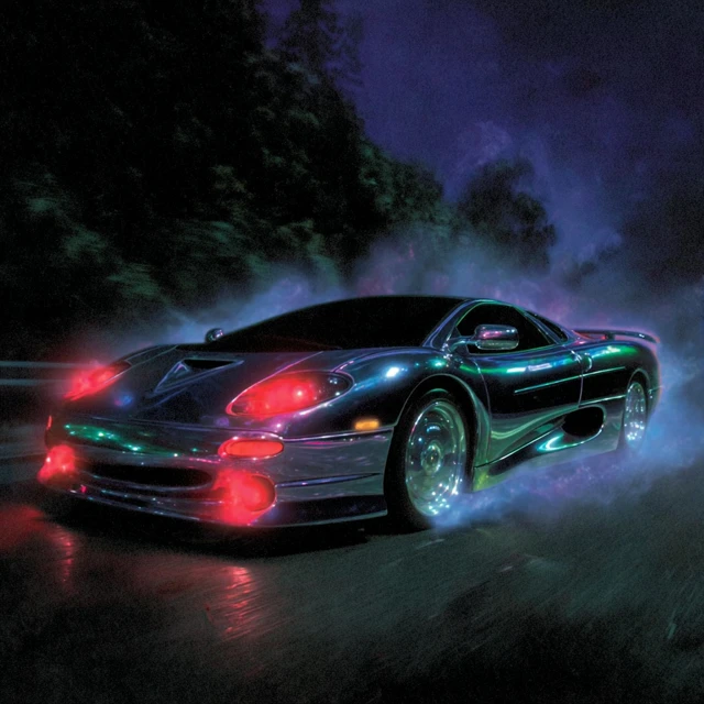 Supercar Speeding on Highway Airbrush and Crystal Style