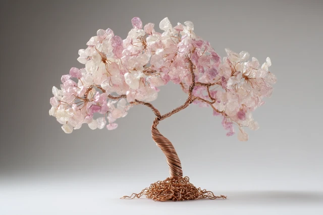 Copper Wire Cherry Blossom Tree Handmade Art