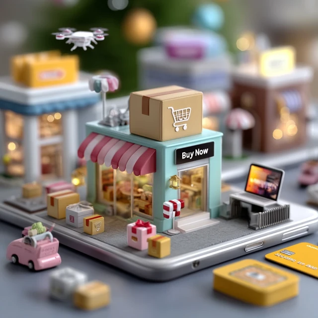 Online Shopping Illustration 3D Cartoon E Commerce