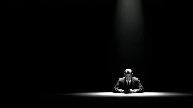 Godfather Style Portrait Spotlight Black Background