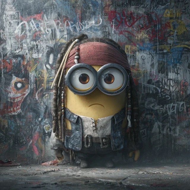 Minion Jack Sparrow Disney Pixar Graffiti Art