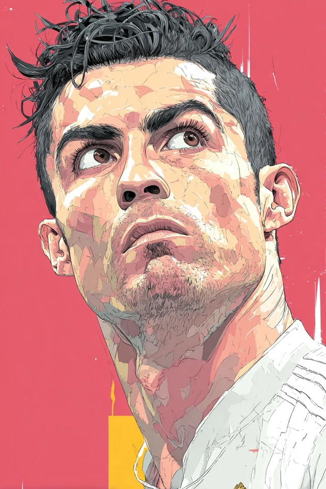 Cristiano Ronaldo Vector Art Portrait Football Poster