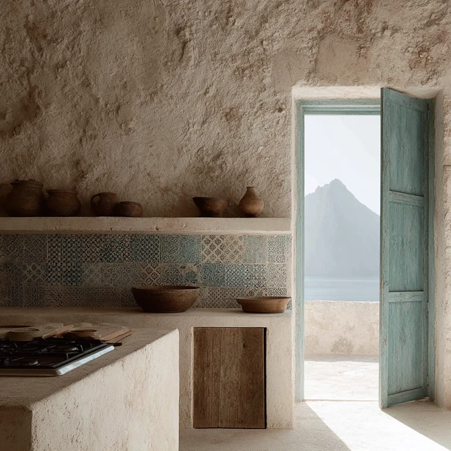 Mediterranean Kitchen Interior Design Photography