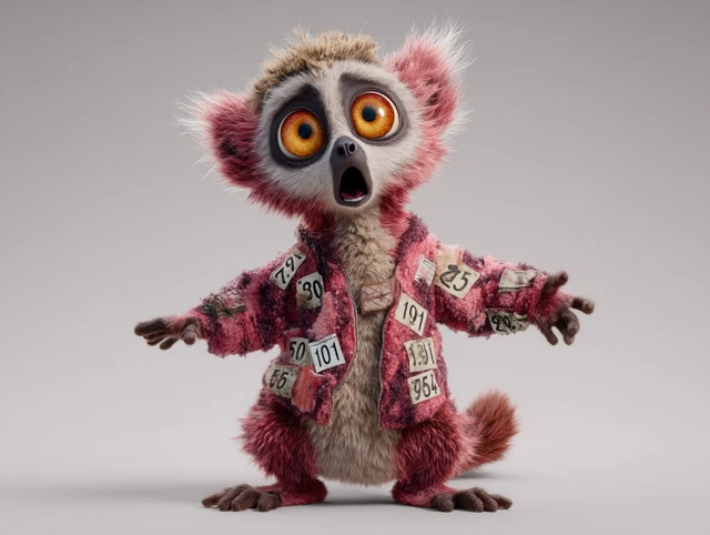 Pixar Style Lemur Creature with Countdown Timers