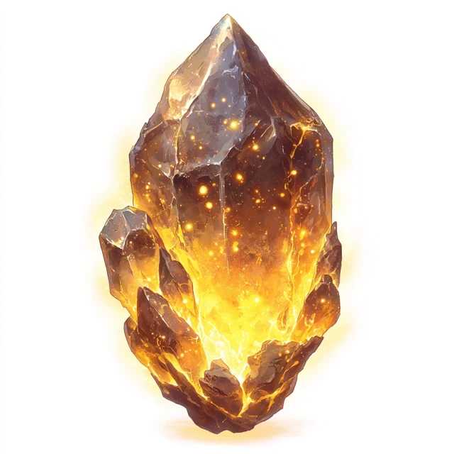 Glowing Brown Crystal Earth Fragment - Divine Energy