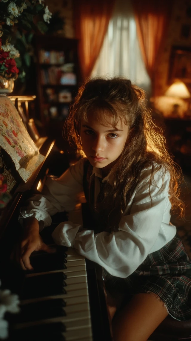 Young Stefani Germanotta at Piano: Nostalgic Photo