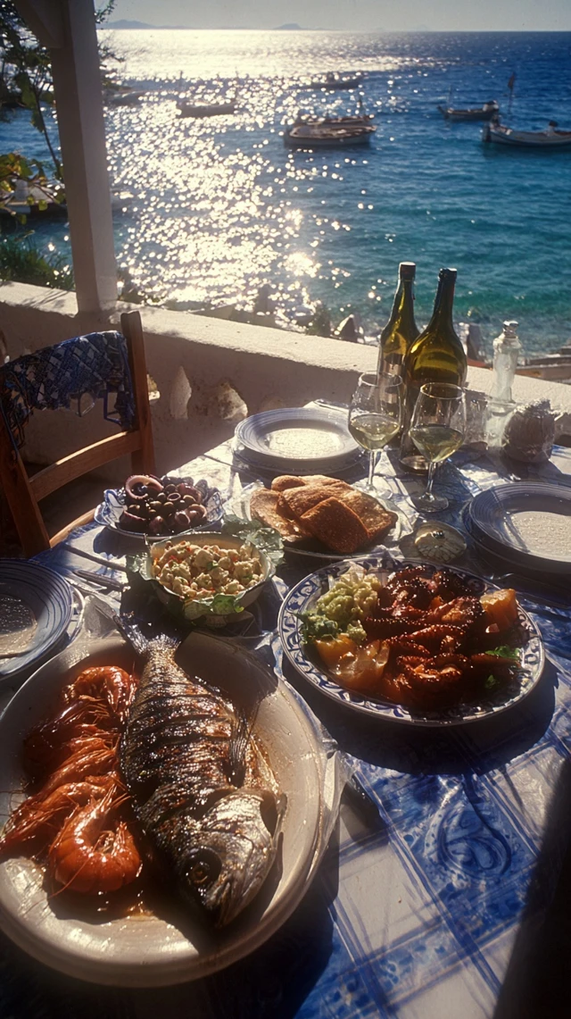 Rhodes Greece Seaside Dining Retro Summer Vibes