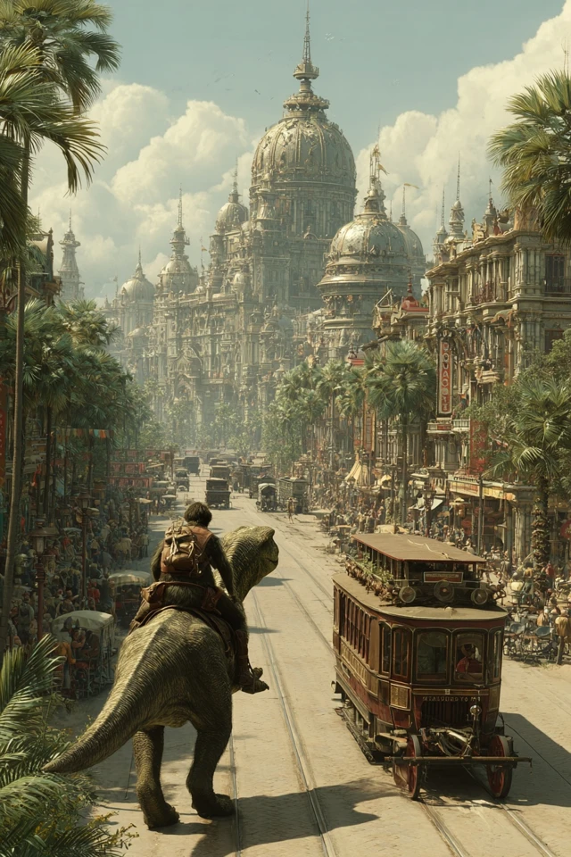 Velociraptor Rider in a Grand City