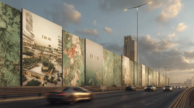 Luxury Advertising Wall in Saudi Arabia Dior Design