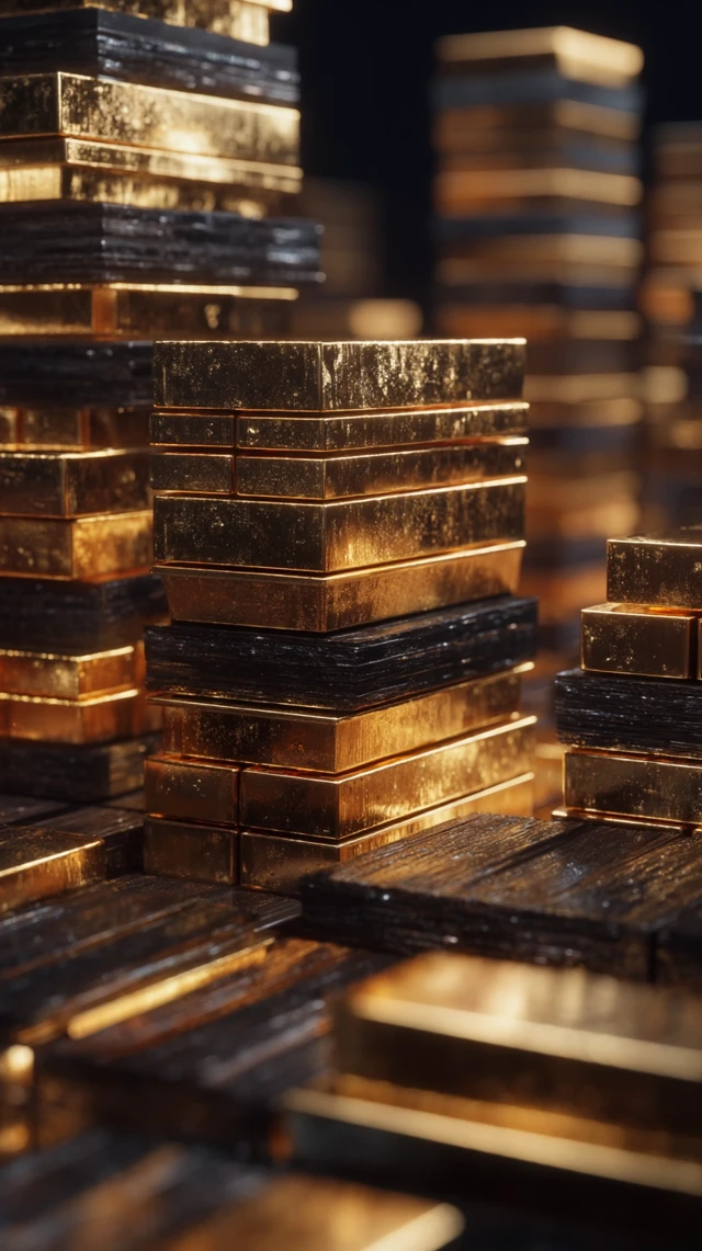 Gold Bars Stacked High Financial Wealth