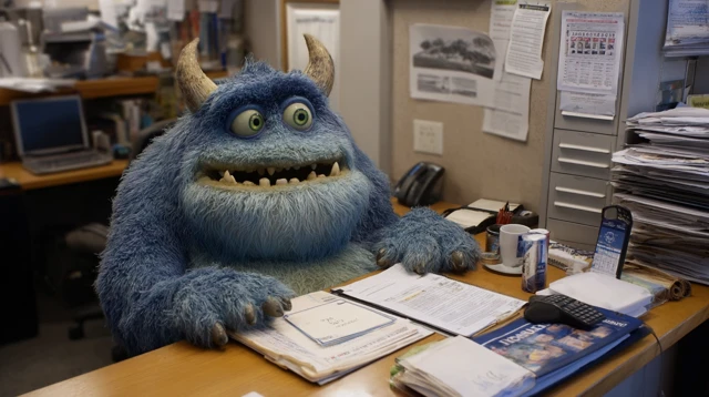 Funny Workplace Monster Snapshot