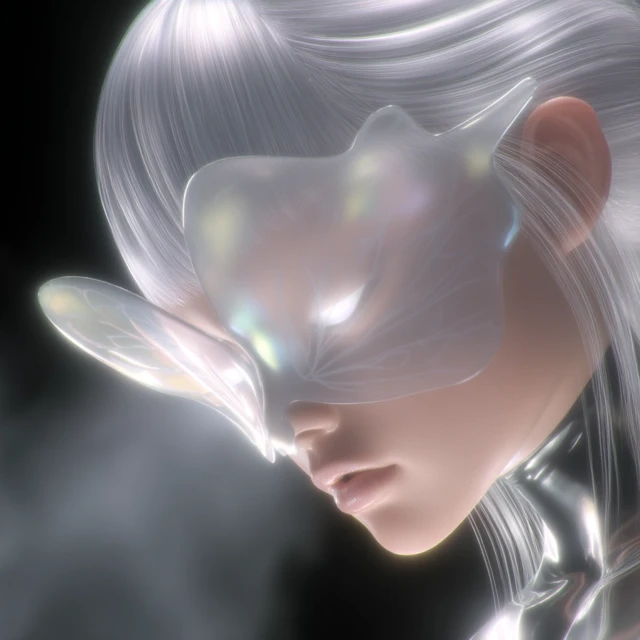 Crystal Masked Woman 3D Render