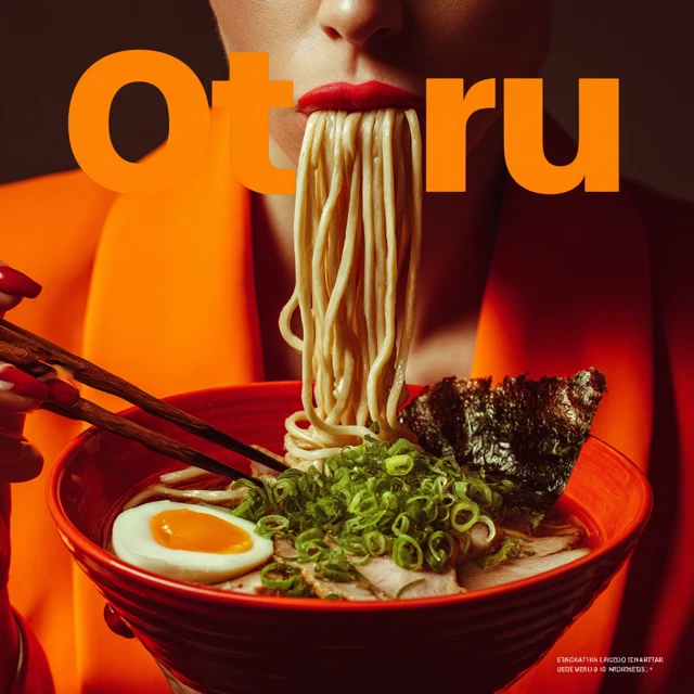 Otoru: Stylish woman eating ramen with chopsticks