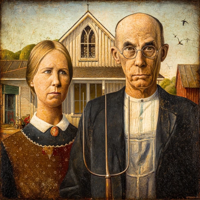 American Gothic Iconic Painting