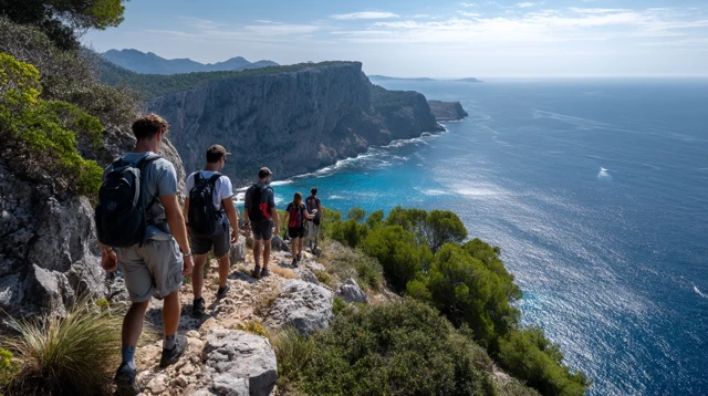 Hikers Explore Mediterranean Coast Mallorca