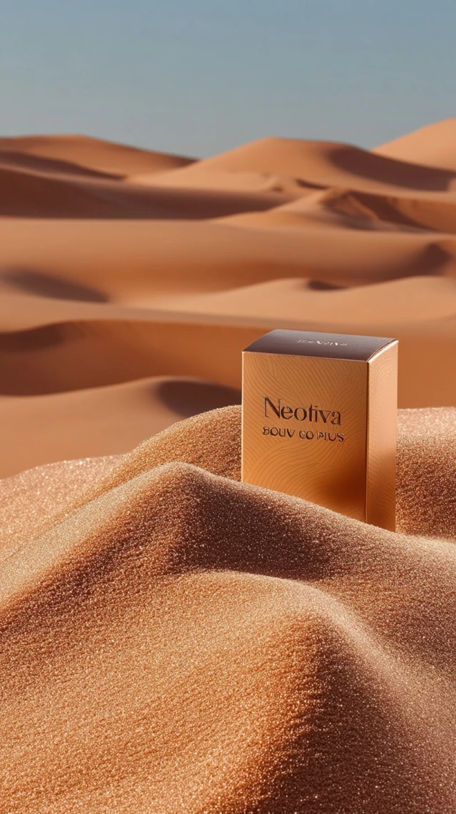 Desert Landscape with a Product Box