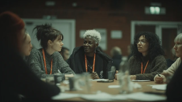 British Community Members Discussing Ideas