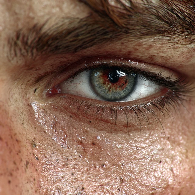 Intense Eye Gaze Hyperrealistic Close Up