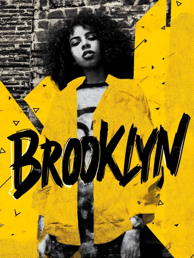 Brooklyn Portrait Woman Black and White Pop Art